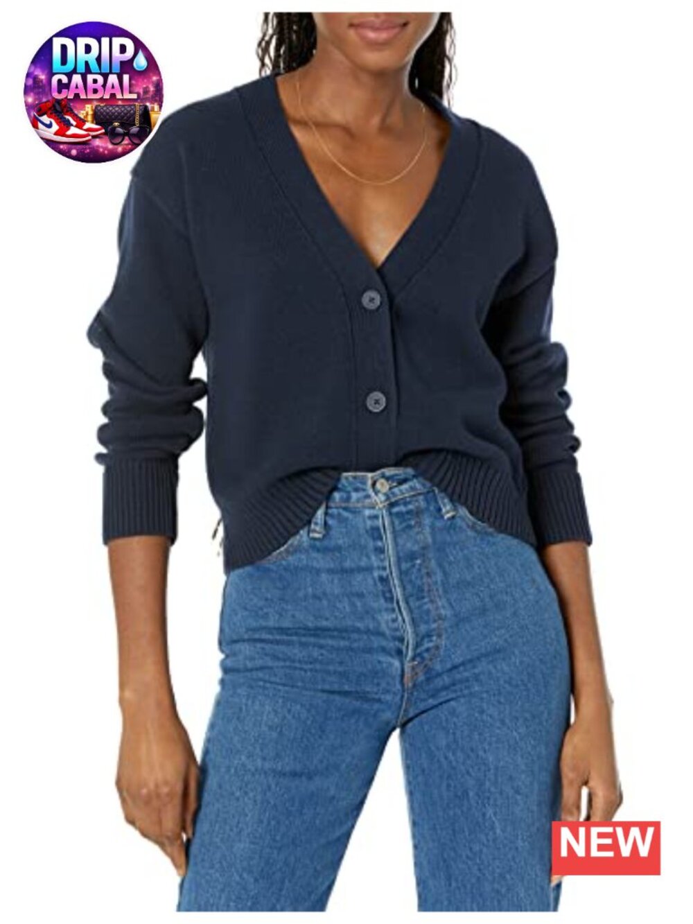 Women's Relaxed Fit Midweight V-Neck Cropped Cardigan Sweater